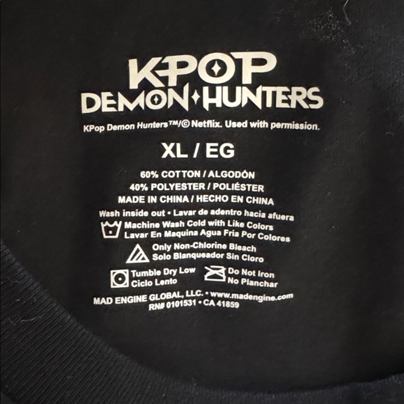 K-Pop Demon Hunters “Your Idol” Saja Boys Black T-Shirt Sz XL - Picture 6 of 6